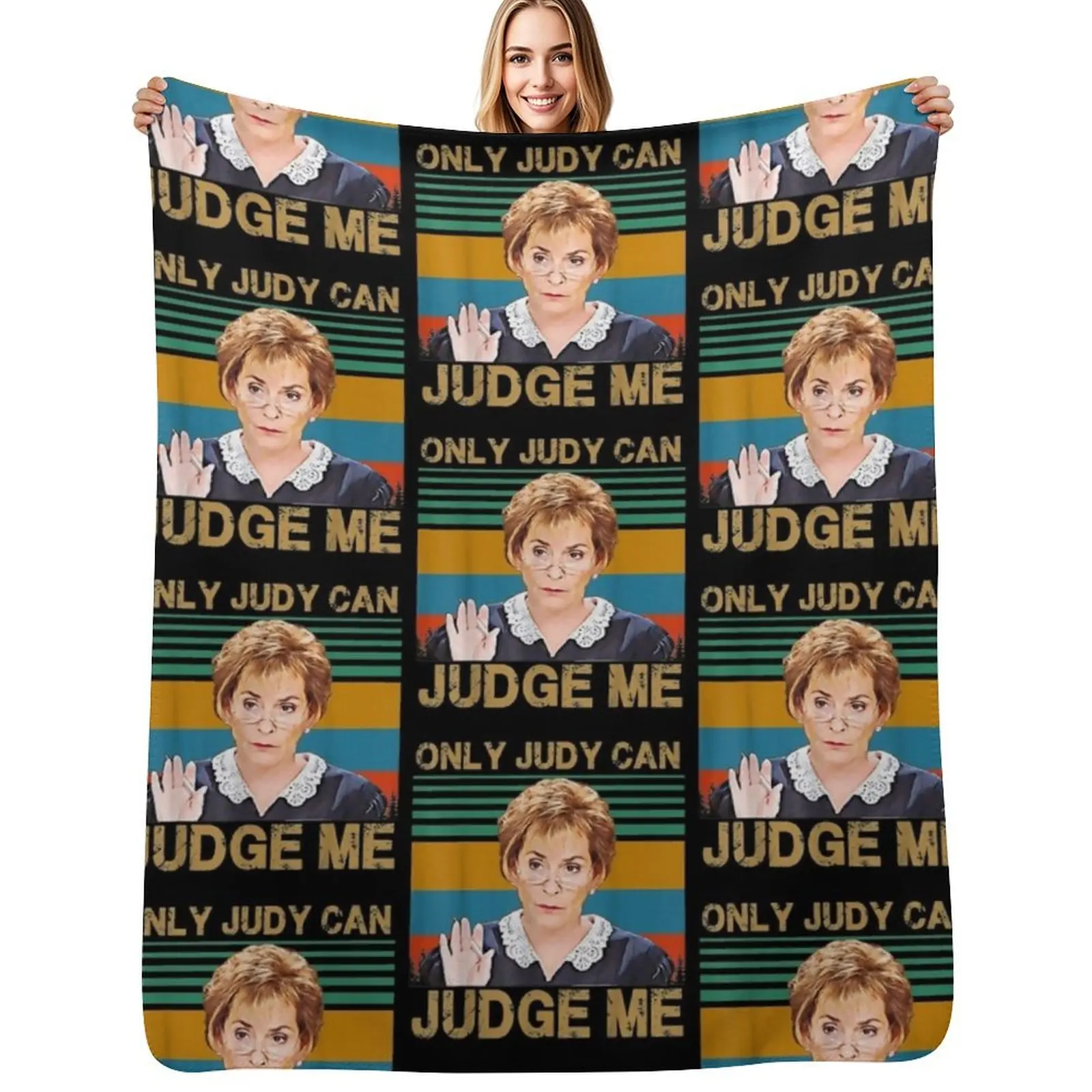 Funny Only Judy can judge me Couverture rétro vintage réutilisable, durable et douce pour toutes les saisons