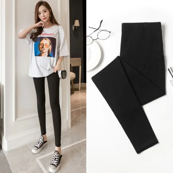 Summer Maternity Pants Size   Loose for Pregnant Women   Spring Pregnancy Clothes Blend Side Trousers