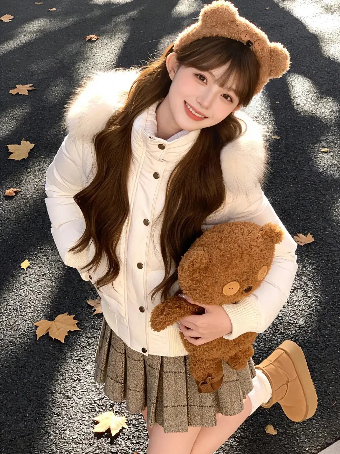 

Корейская женская зимняя куртка с меховым воротником или стеганое хлопковое пальто, теплая верхняя одежда для повседневной носки и работы