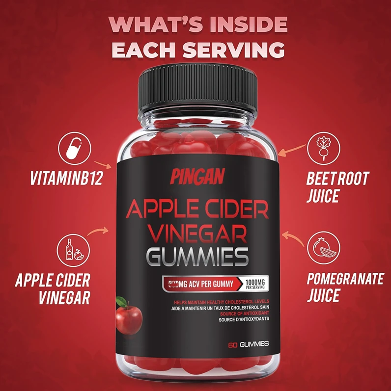 

Apple Cider Vinegar Gummie Formula for Weight Loss and Intestinal Health - Supporting Digestion, Detoxification, and Cleansing