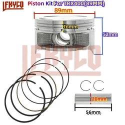 Engine Part 89mm Piston 400CC for Honda TRX400 Sportrax 400 TRX400EX TRX400X 1999-2014 Pin 20mm Kit ATV Quad Motorcycle Accesory