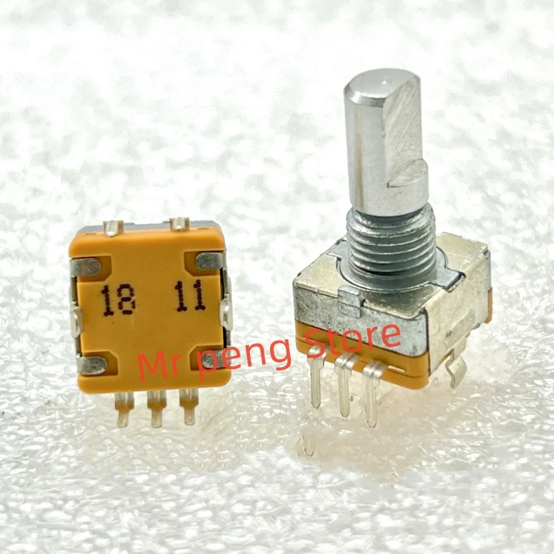 2pcs for SW EC11 encoder with switch car audio adjustment switch 20 positioning shaft length 15MM half shaft