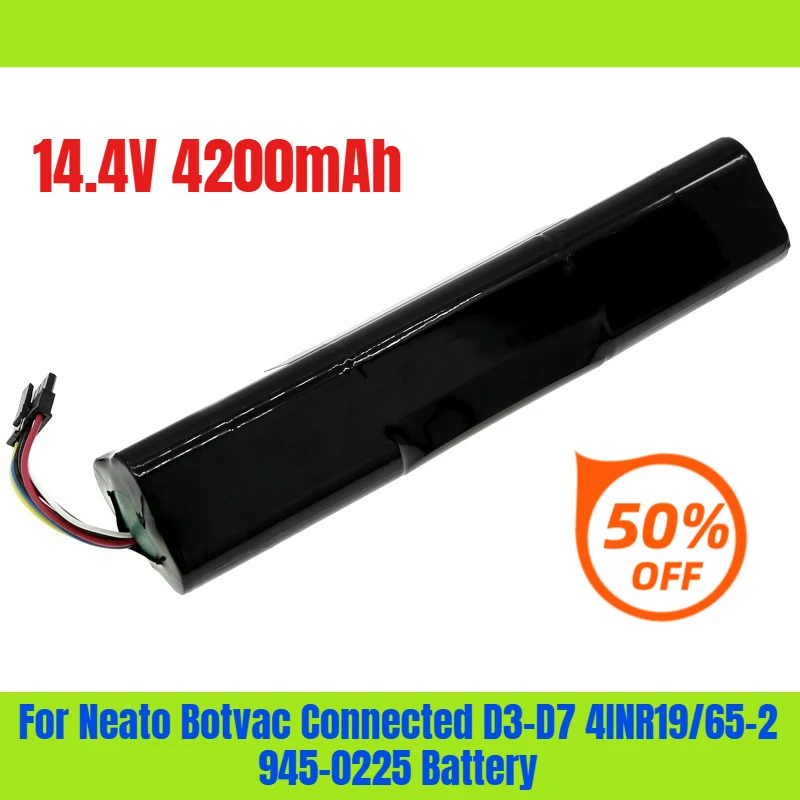 

14.4V 4200mAh for Neato Botvac Connected D3-D7 4INR19/65-2 945-0225 Battery