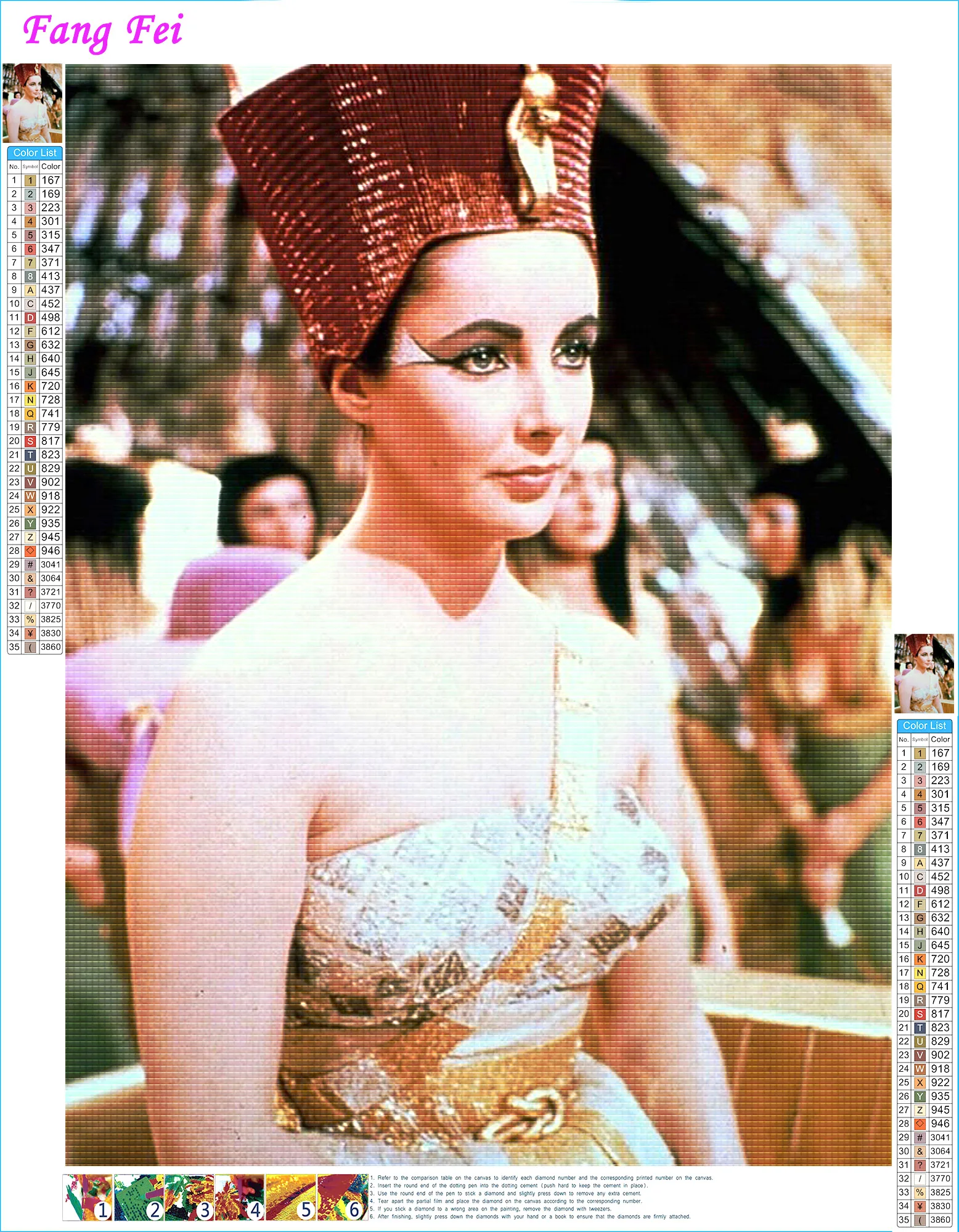 5D Elizabeth Taylor Actor Diamond Rhinestones Painting Film Cleopatra Wall Art Cross Stitch Embroidery Picture Mosaic Home Decor