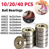 10/20/40Pcs Ball Bearings 608ZZ 623ZZ 626ZZ 688ZZ 685ZZ 607ZZ 6900ZZ Deep Groove Miniature Bearings Replacement for Skateboard