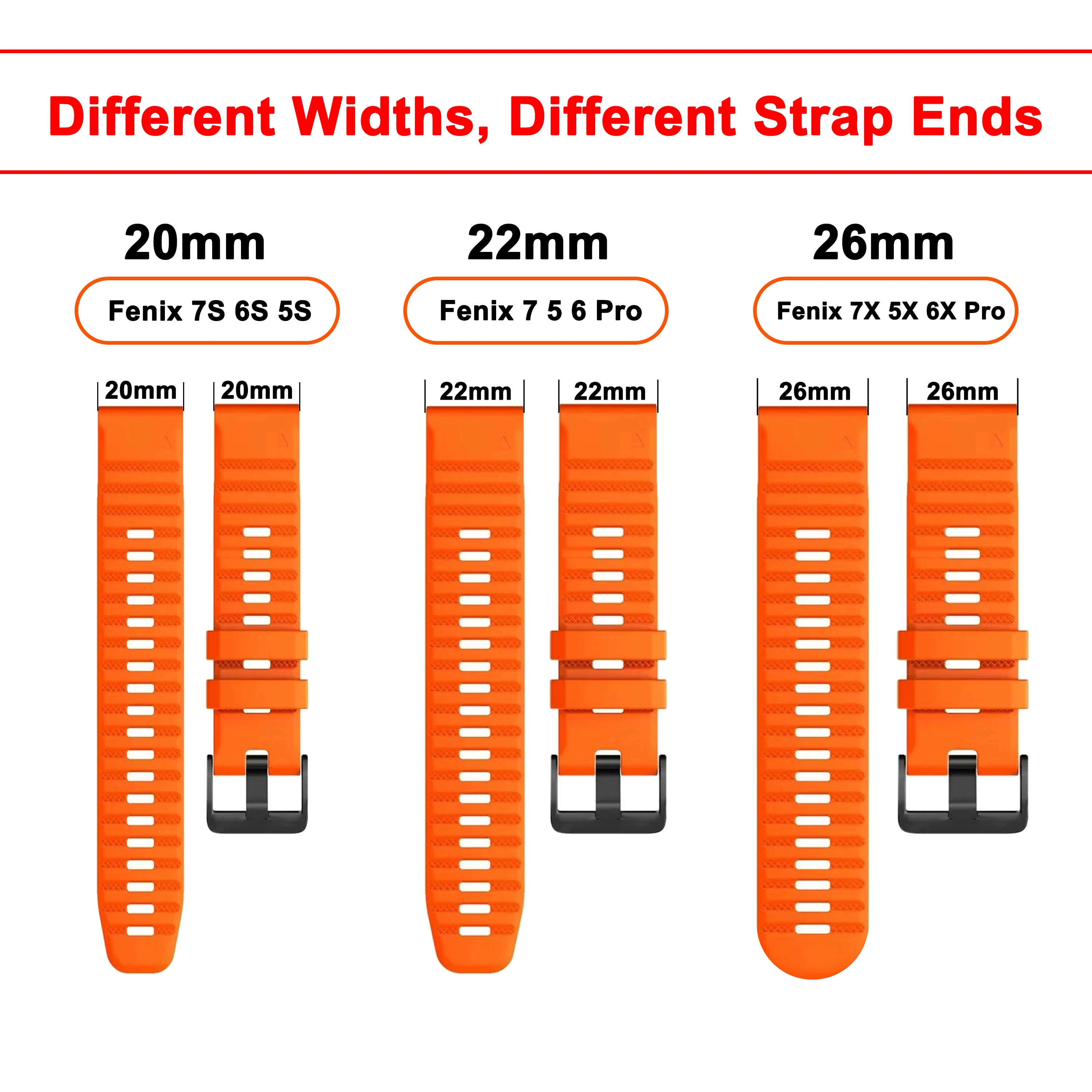 26 20 22mm Watchband For Garmin Fenix 7X 7 7s 6 6S 6X 5X 5 5S 3HR Forerunner 935 Silicone BandQuick Release Easy fit Wrist Strap