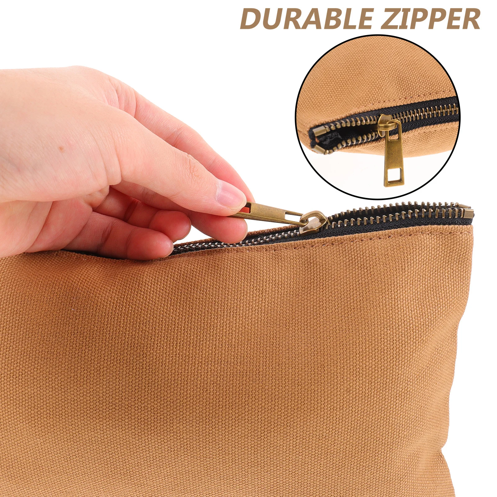 

Small Tool Bag Canvas Multipurpose Zipper Bag Heavy Duty Electrician Tool Storage Organizer Waxed Canvas Pouch