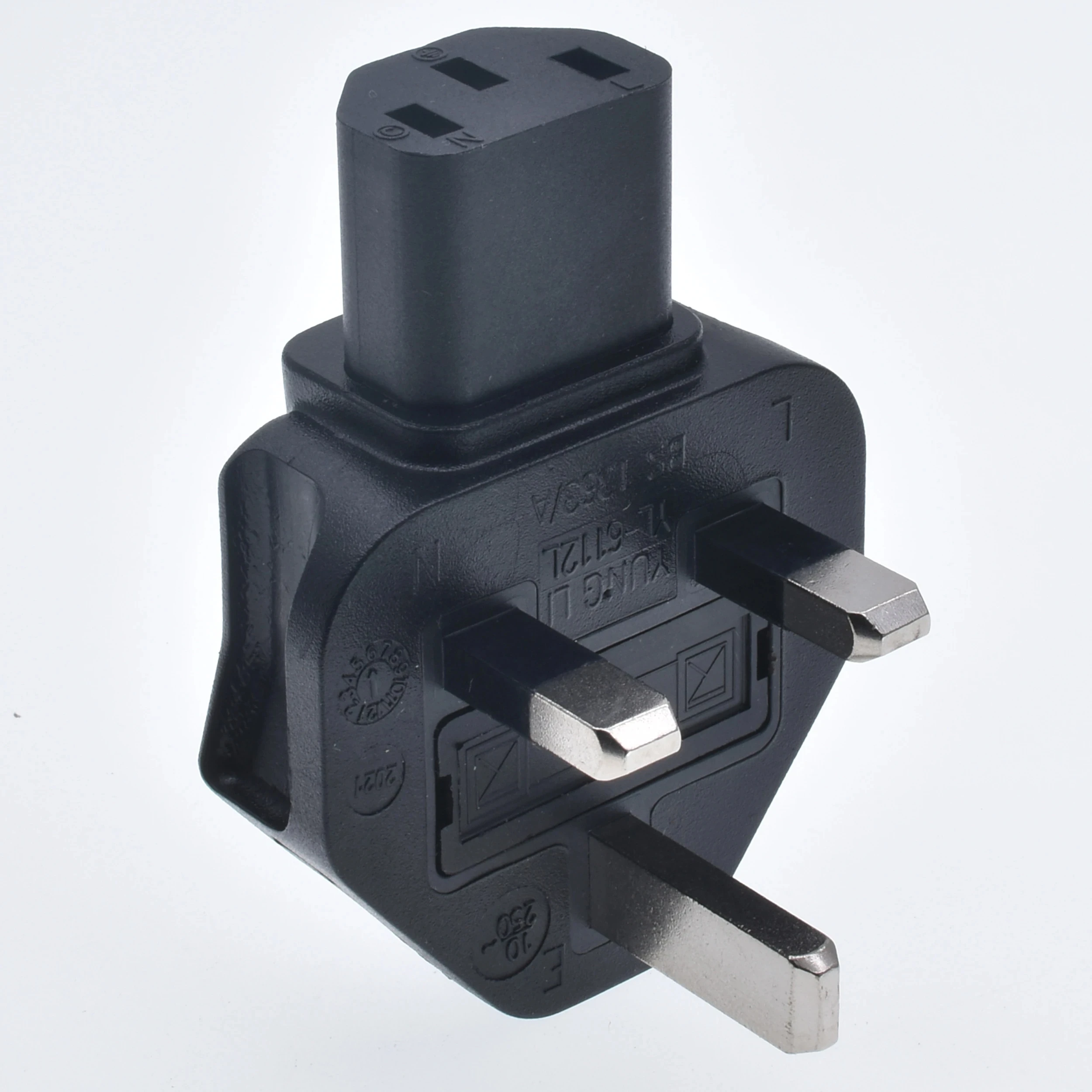 UK to IEC320 C13 1363/A Standard Power adapter, British BS1363 male to IEC320 C13 female Right Angle AC Plug, UK 3pin to PDU/UPS