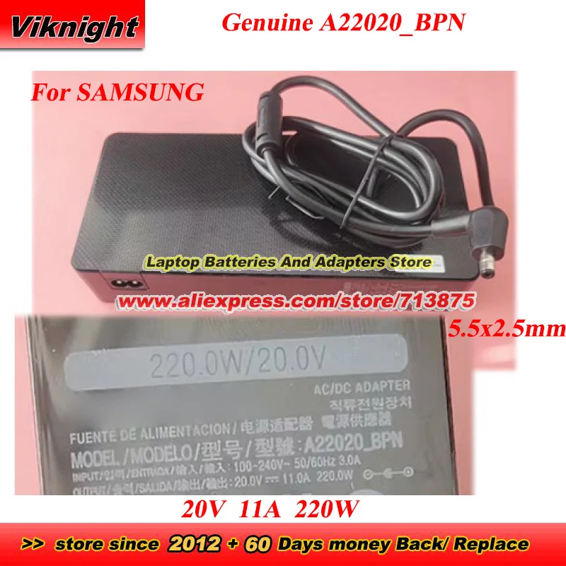 

Genuine A22020_BPN 20V 11A 220W AC Adapter BN44-01207B for SAMSUNG LS27C900PA LS49CG954S LS49CG934S S34BG850S S34BG852SC Monitor