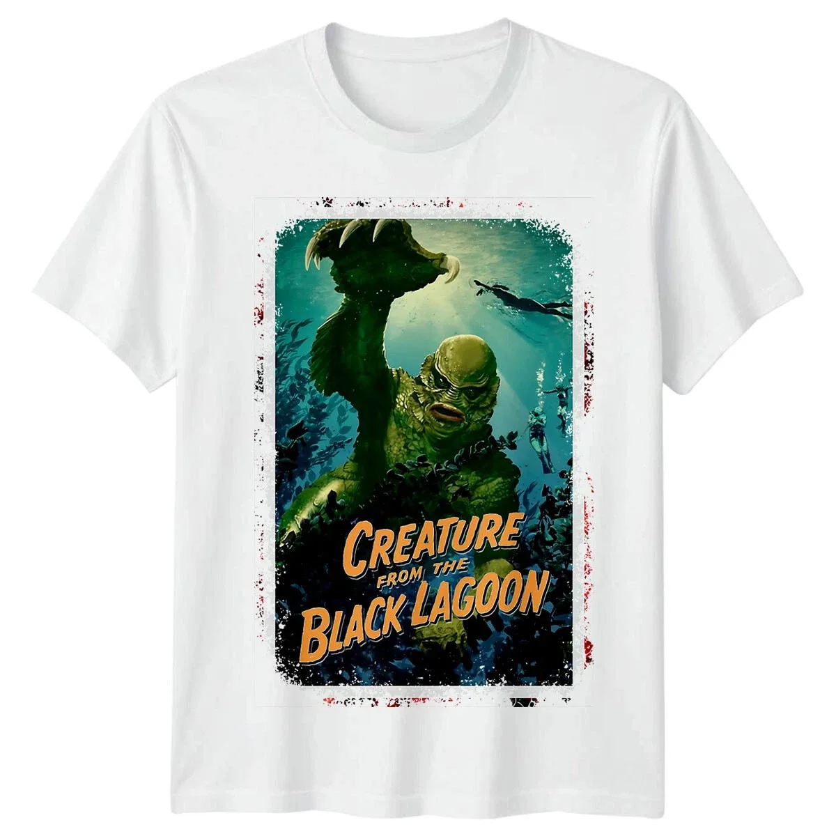 Creature From The Black Lagoon T-Shirt Men Classic Horror Monster Movie Retro Poster Graphic Short Sleeve Streetwear Fan Tee