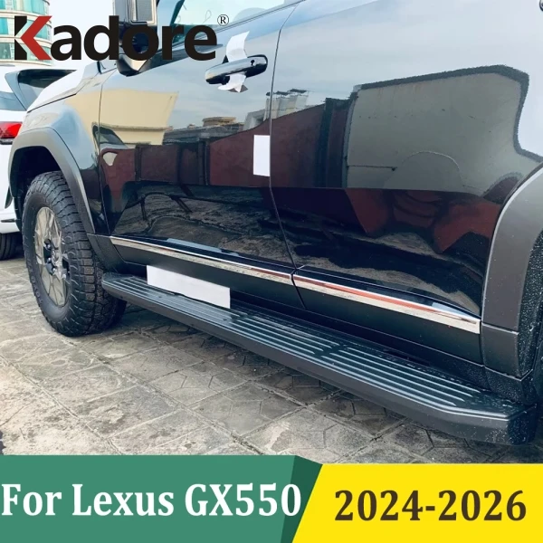 

For Lexus GX550 2024-2026 Chrome Side Door Body Molding Cover Trim Door Sill Body Strips Car Exterior Accessories
