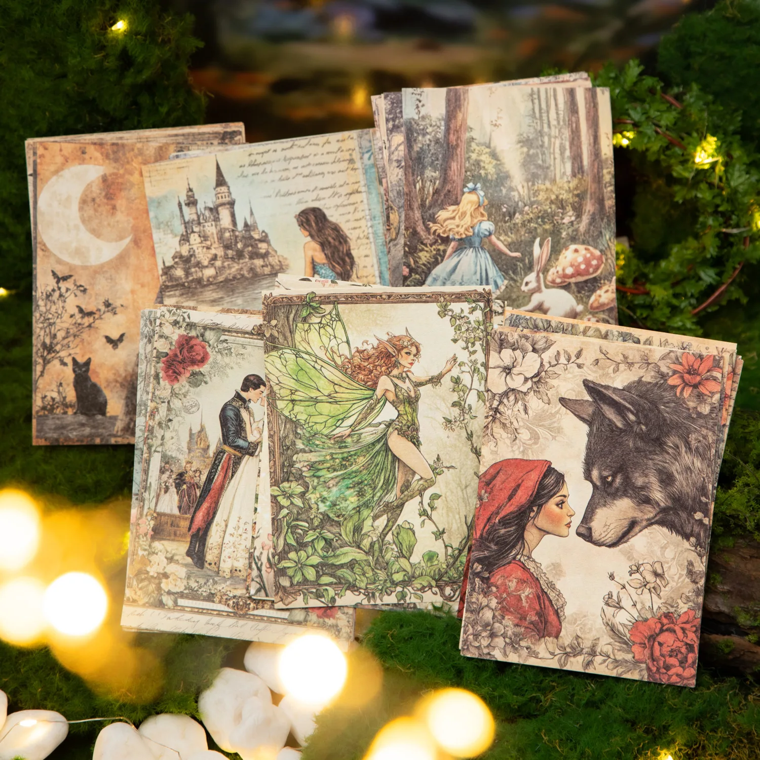 

30pcs/lot Memo Pads Material Paper Children's Fairy Tales Junk Journal Scrapbooking Retro Background Decoration Paper