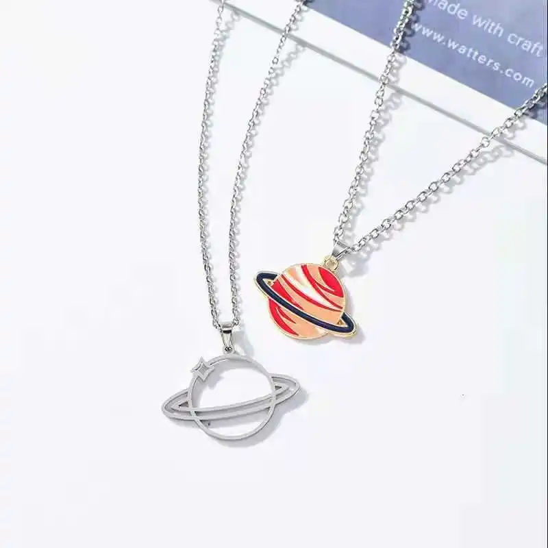 saturn orb necklace  Pendant Necklace for Women Celestial Space Creative Romantic Jewelry Accessories Birthday Gift - view 3