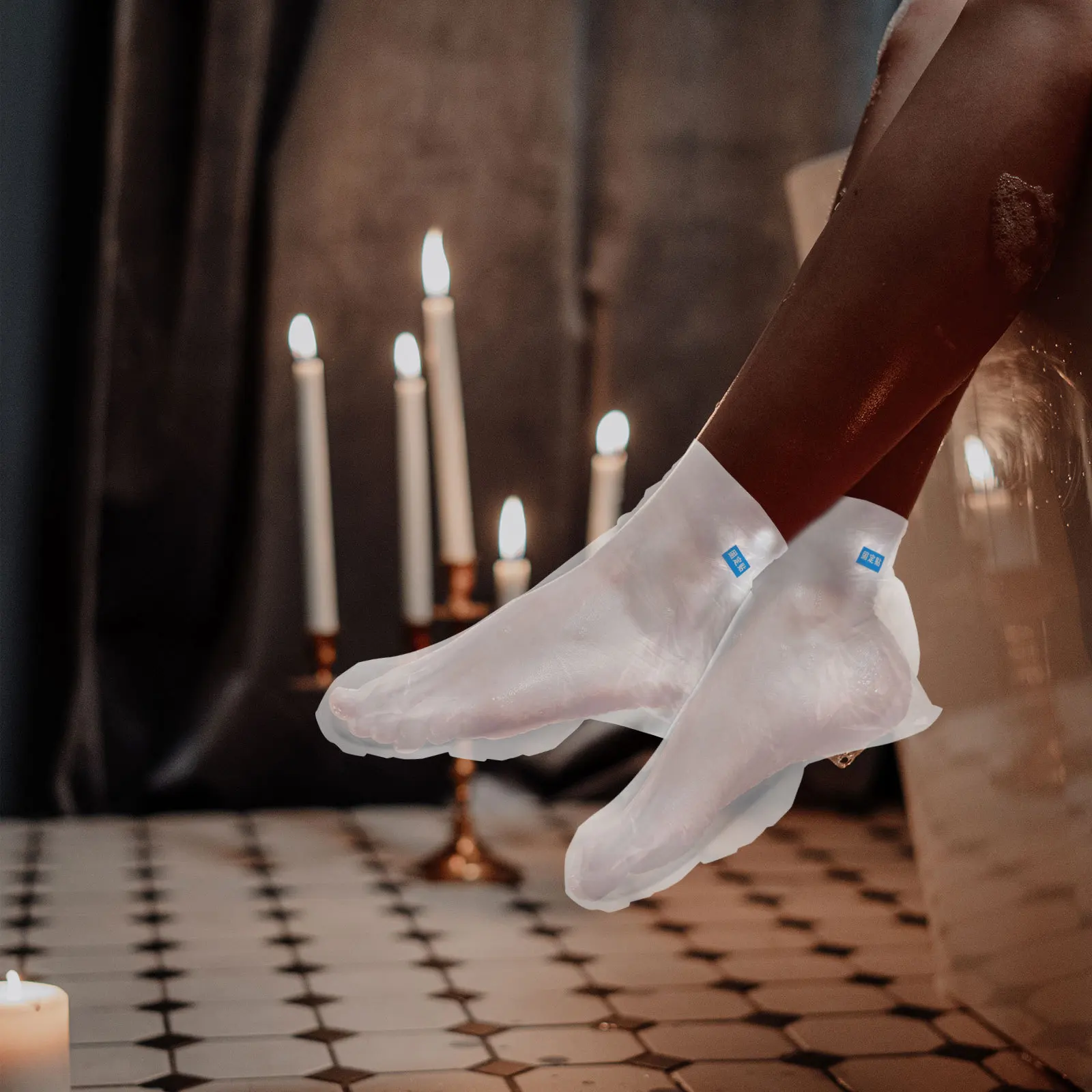 

100pcs Moisturizing Socks Waterproof Plastic Foot Covers For Dry Cracked Feet Hydrating Foot Mask Overnight Lotion Sock Booties