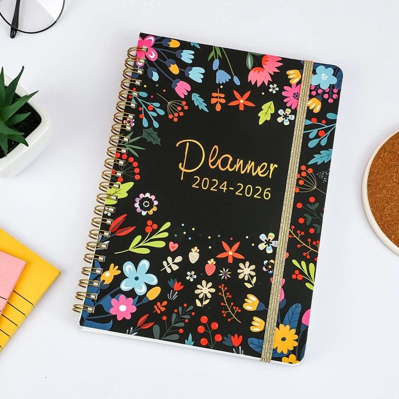 2024 Journal Planner Weekly Daily Plan Calendar A5 Coil Notebook English Sports Punch Schedule Office Agenda Organizer Book