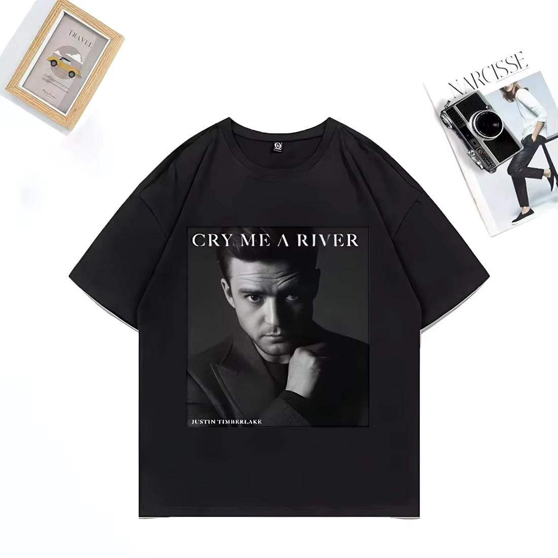 الرجال الملابس النسائية المتضخم كول للجنسين القطن قصير الأكمام تي شيرت الساخن المغني جاستن تيمبرليك خمر الرسومات تي شيرت