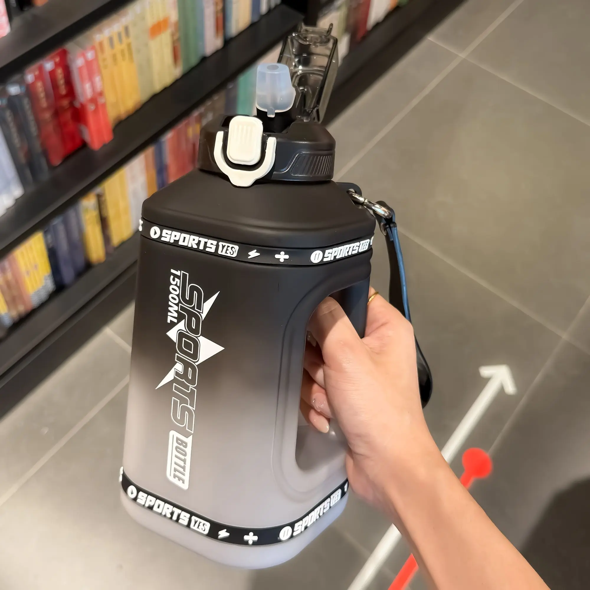 Borraccia da palestra da 2,5 litri - Brocca fitness ad alta capacità per uomo con segnaletica temporale |   Senza BPA e impermeabile per allenamenti e attività all'aperto