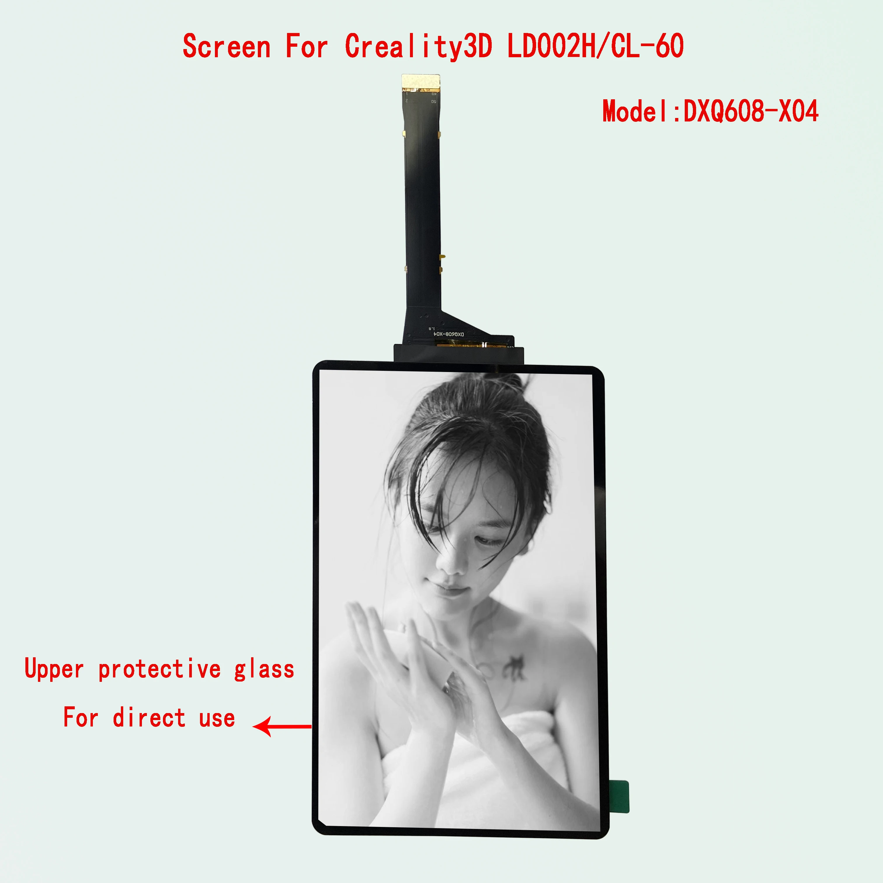 6.08-inch 2K LCD LD-002H for Creaty3D screen monochrome LCD screen 3D printer with upper protective glass