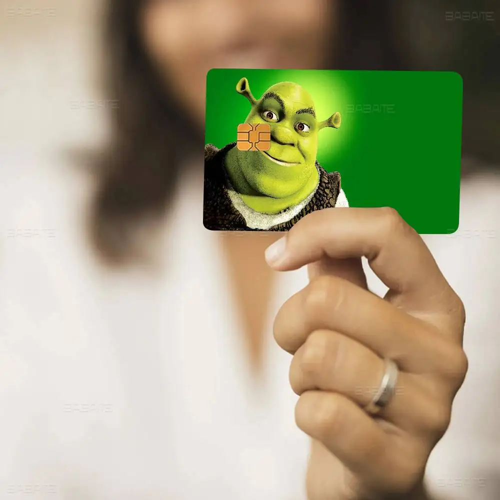 كارتون مضحك S-Shrek Anmie ملصق فيلم غطاء الجلد لبطاقة الائتمان بطاقة الخصم البنك الأمامية #6