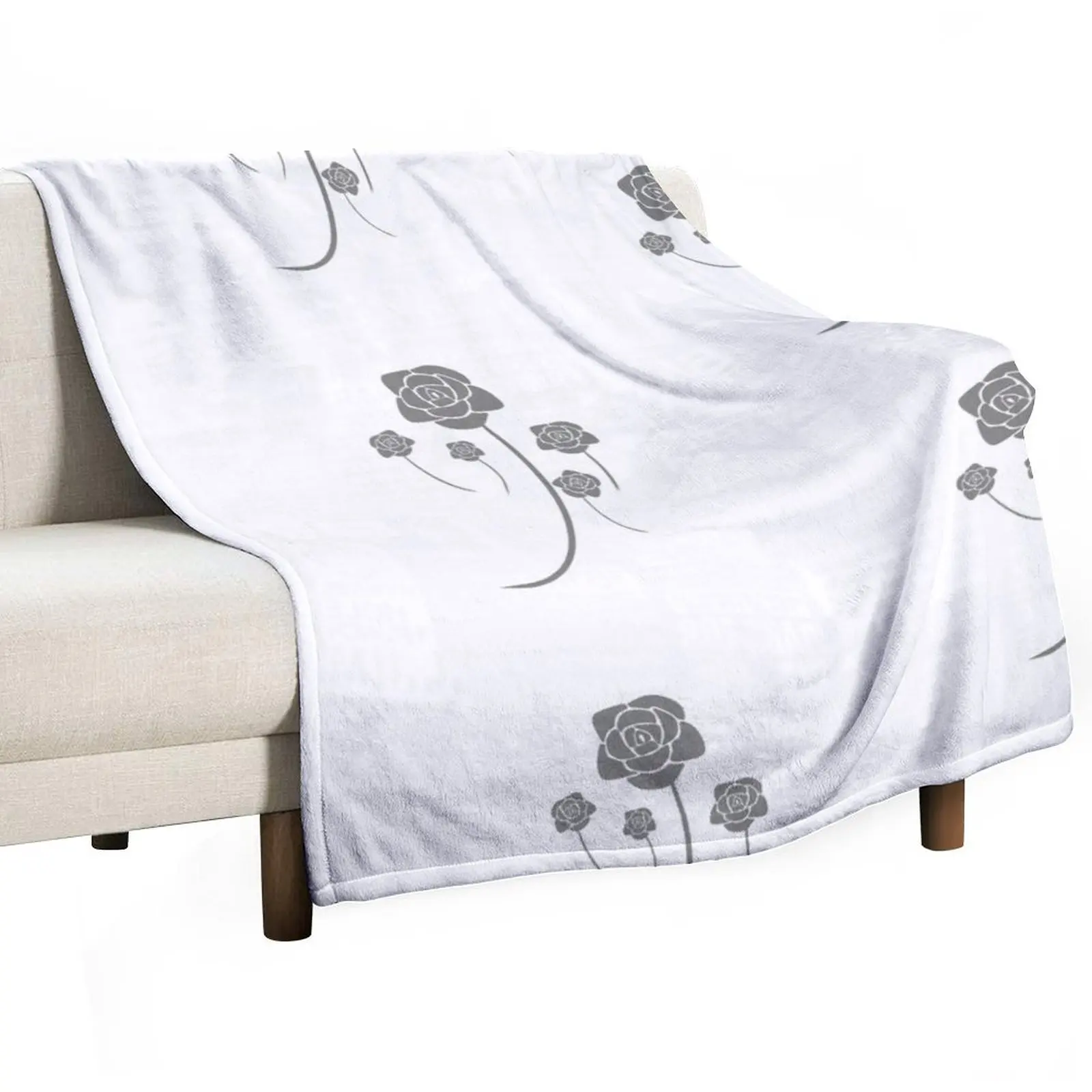 Silver Rose Throw Blanket Soft Big heavy to sleep Decorative Beds Blankets