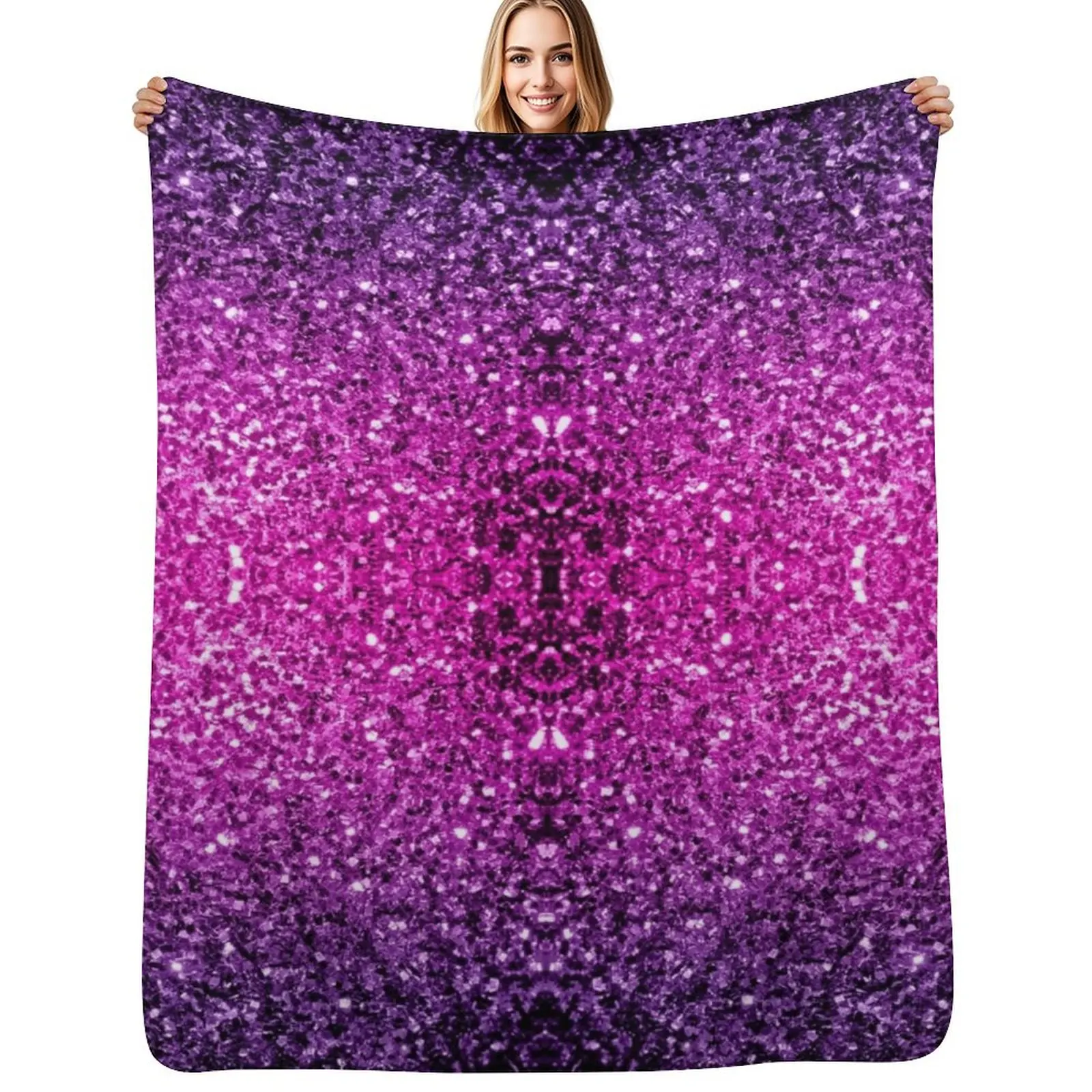 

Purple Pink Ombre faux glitter sparkles (Photo of Glitter - Not Reflective) Throw Blanket anime For Baby Blankets
