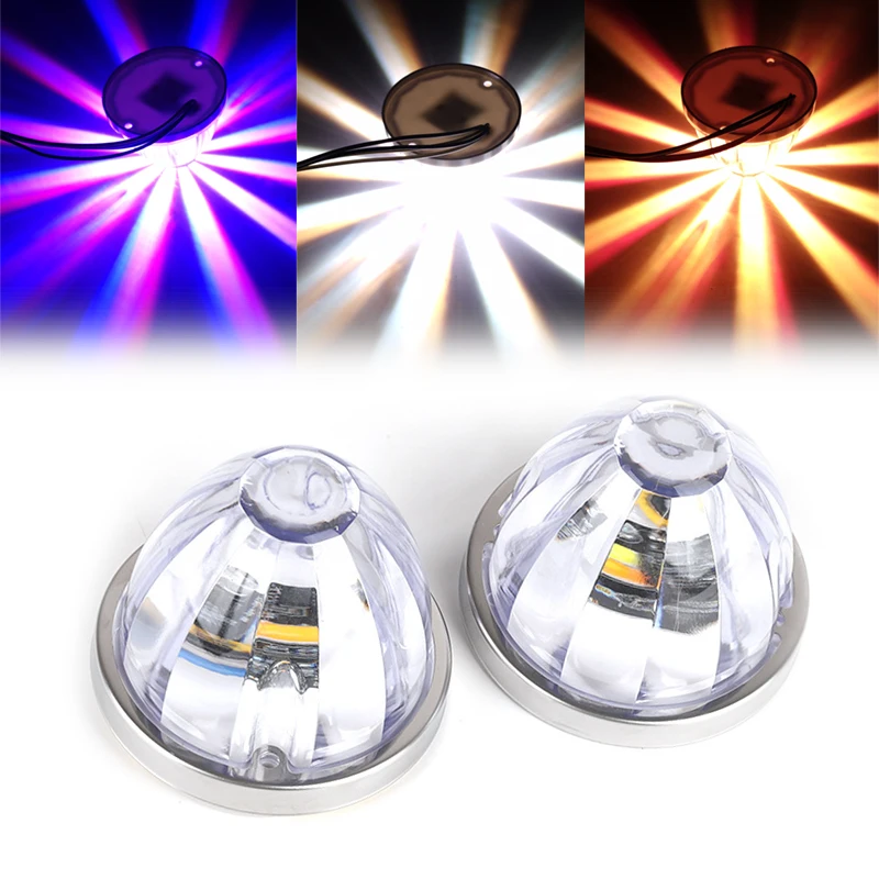 

12В 24В Светодиодные боковые габаритные фонари-индикаторы «Арбуз» с двойным цветом, стробоскопы из АБС-пластика для прицепов, грузовиков, внедорожников, фургонов