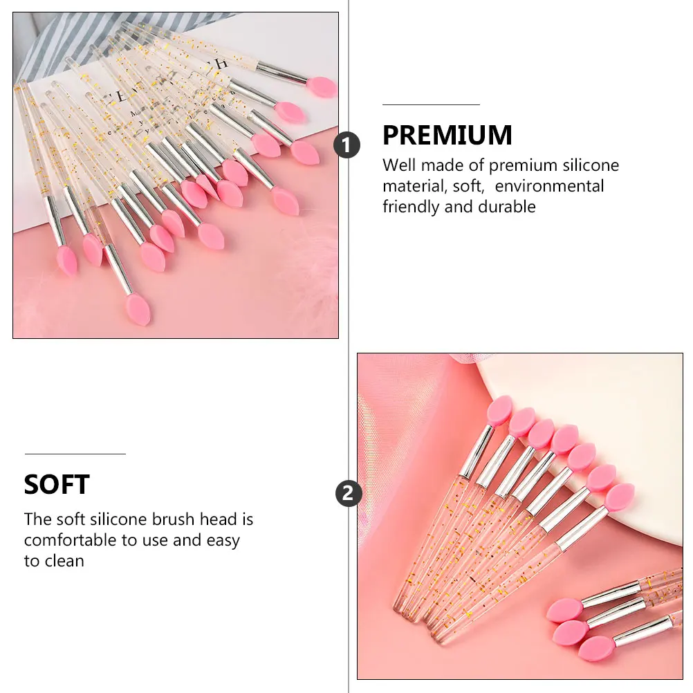 20 piezas cepillo de labios de silicona Mini herramienta de maquillaje retráctil para lápiz labial juego de sombra de ojos respetuoso con el medio ambiente duradero suave