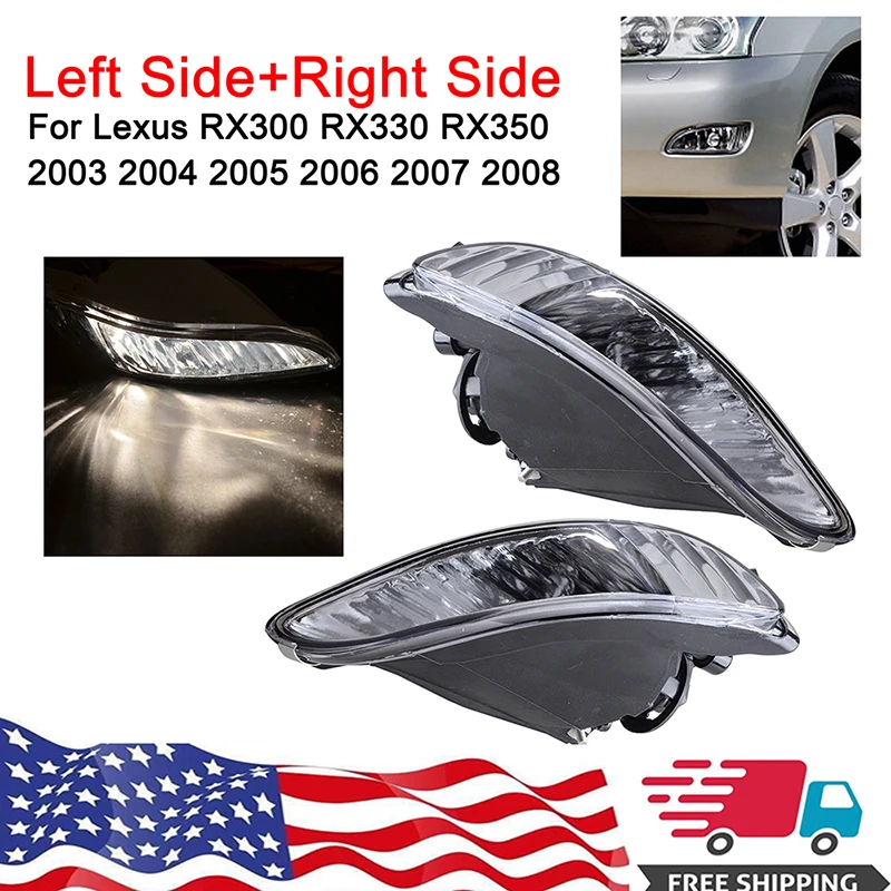 Rhyming Front Bumper Fog Light Assembly Clear Lens Fit For Lexus RX300 RX330 RX350 2003-2008 DRL Driving Lamp Car Accessories