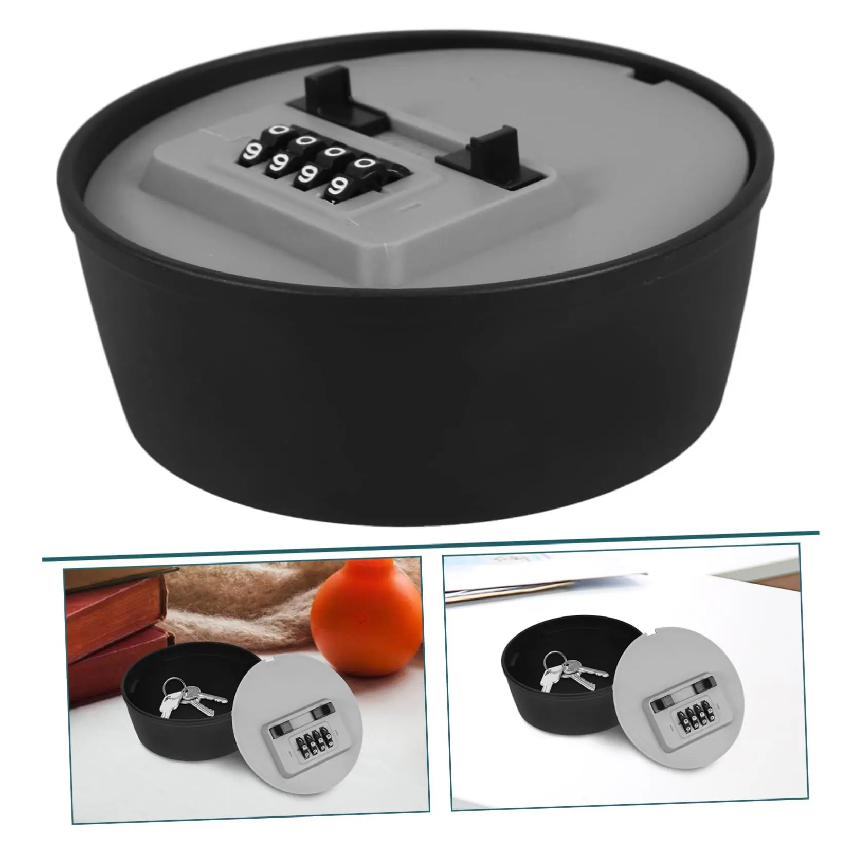 Key Lock Box with Secret Storage Portable Lock Box Large Capacity Diversion Safe Key Lock Box with Code for Home Office Garage