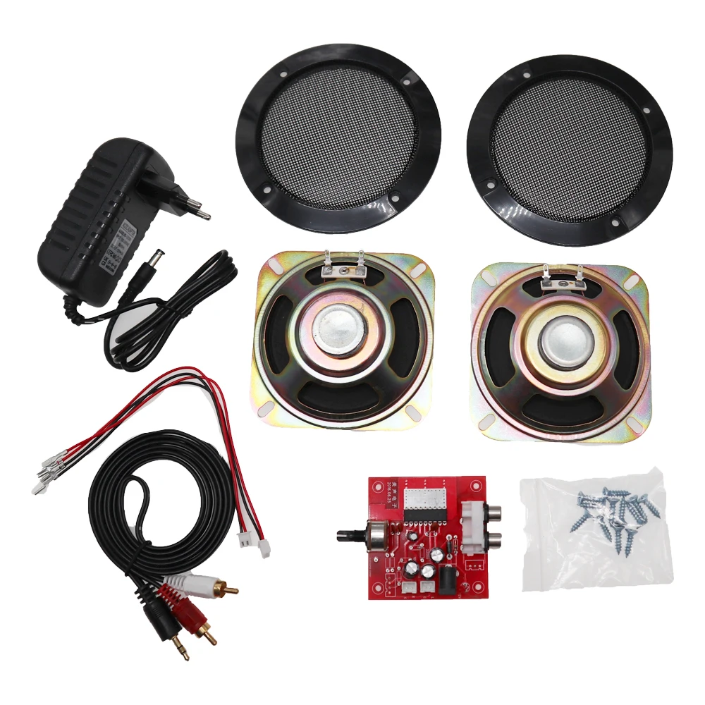 Arcade Game Console Audio Amplifier Kit，Amplifier 4-inch 5W Speakers Power Cable For Arcade Game Cabinet Accessori