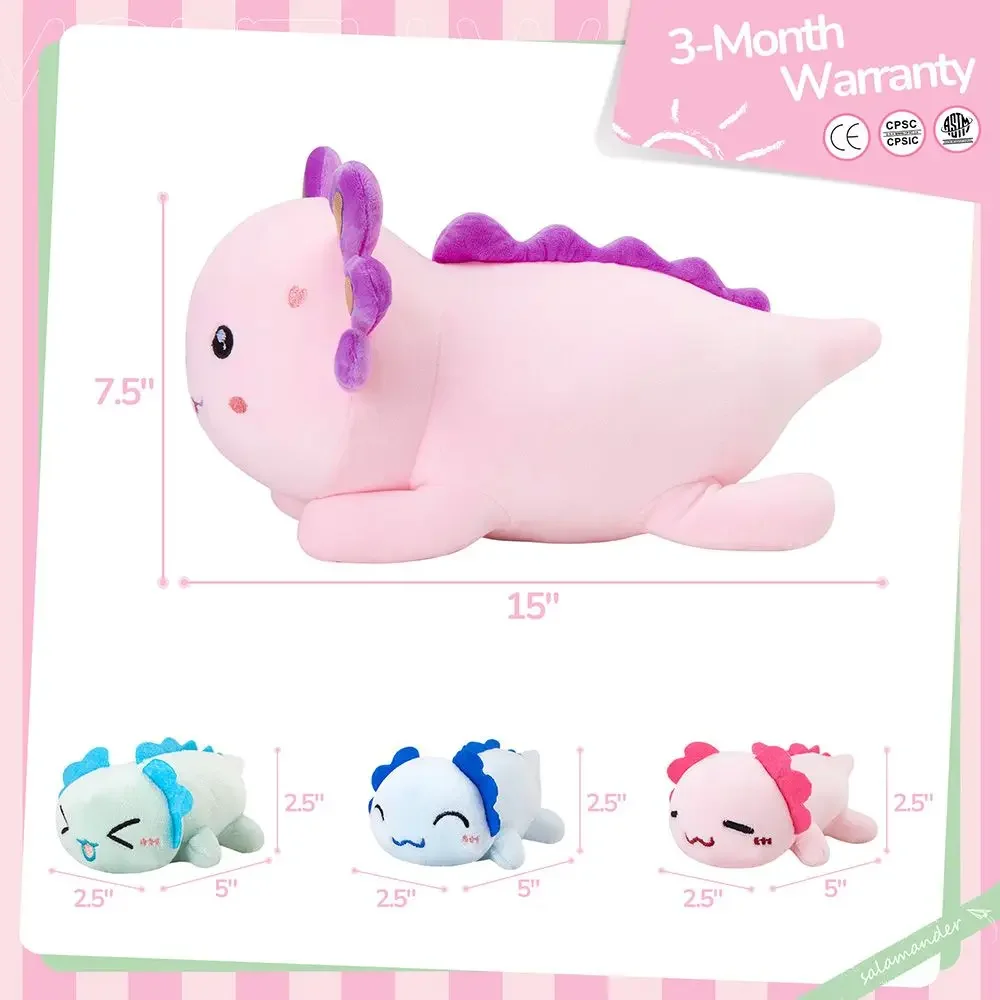 38cm Axolotl Parent-child Plush Toys Kawaii Stuffed Pillow Cute Animal Doll Toys PP Cotton Children Birthady Gifts for Kid Mon