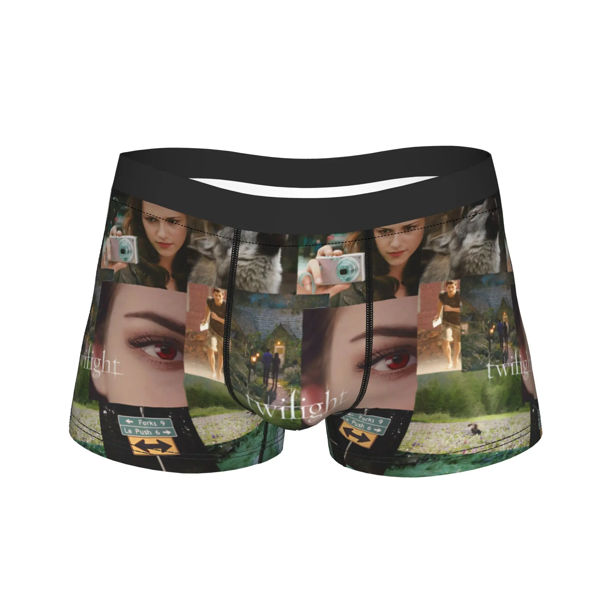

Мужское длинное нижнее белье The Twilight Saga, забавные трусы-боксеры, шорты, мужские дышащие трусы, большие размеры