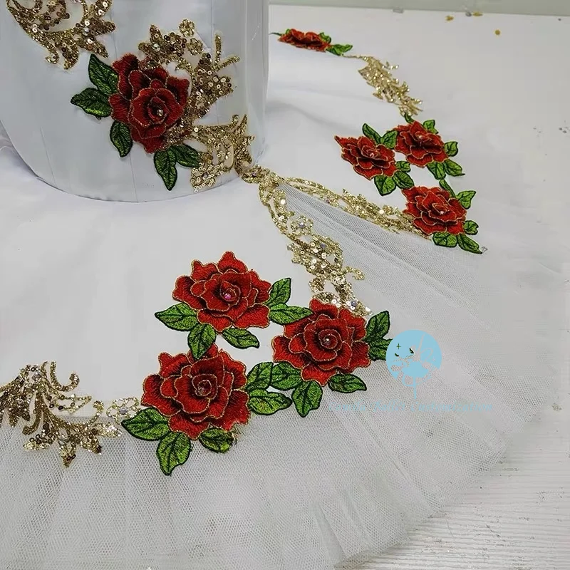 Jupe de spectacle de compétition TUTU de Ballet, fleur Simple, éveil de dieu, la belle au bois dormant, personnalisée pour adultes et enfants