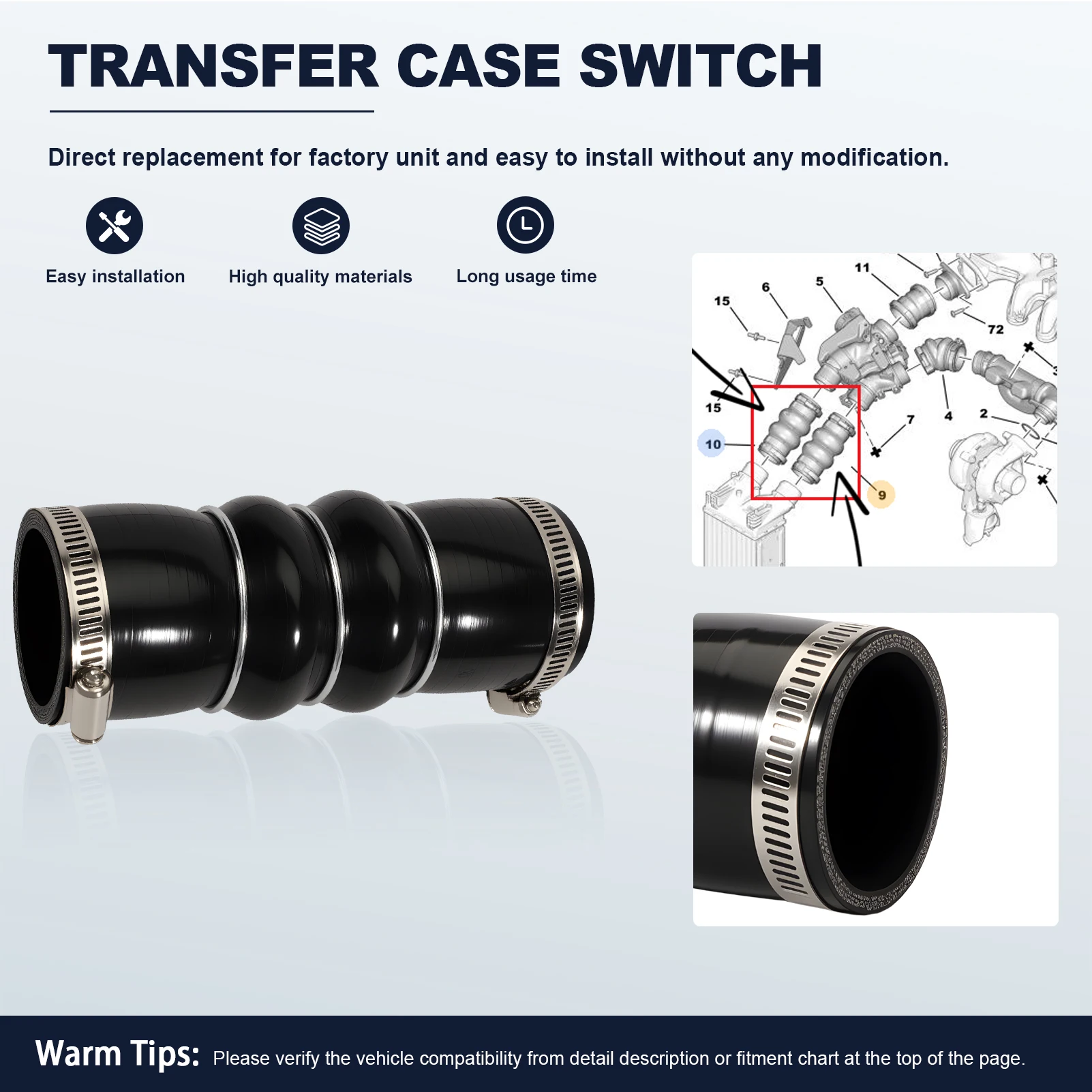 

1 Pair Turbo Hose Inlet&Outlet Intercooler Air Exchanger 0382 FN 9680356780 FOR Berlingo C2 C3 C4 C5 9684994080
