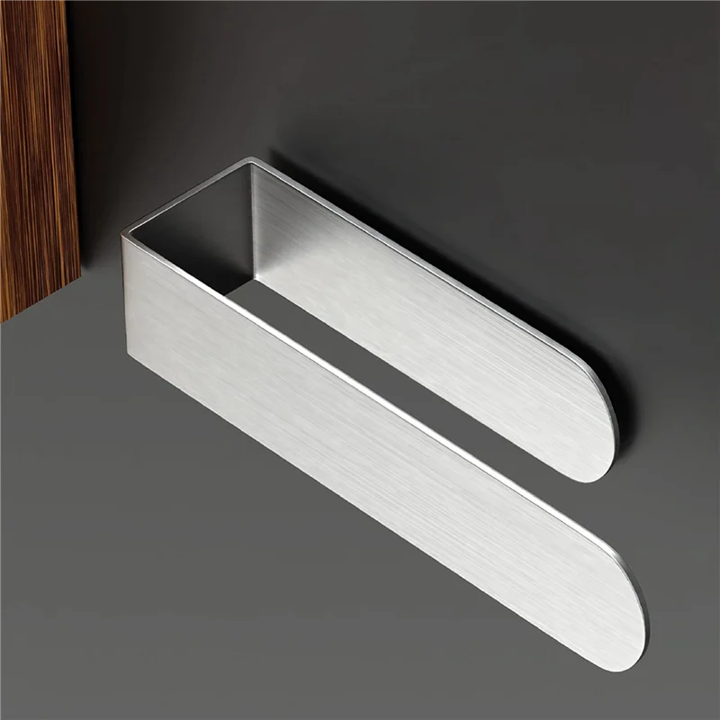 Soporte para toallas de mano de ABDJ-2X, barra para toallas de mano, barra para toallas de baño autoadhesiva en la pared, acero inoxidable cepillado, plata, B