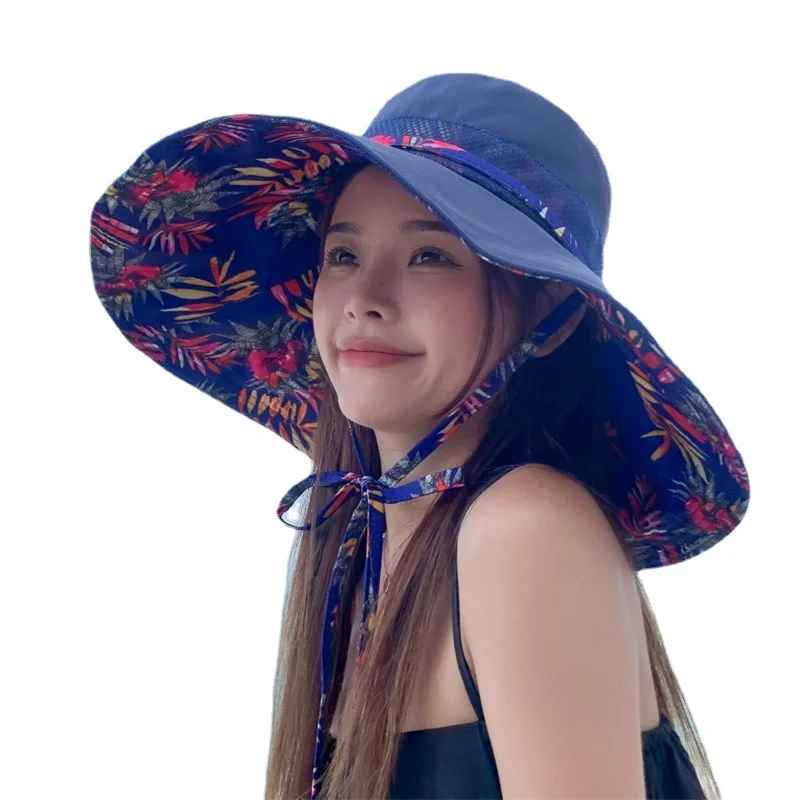 

Складная женская шляпа от солнца с большими полями — женские солнцезащитные пляжные шляпы с широкими полями и защитой от ультрафиолета с ремешком