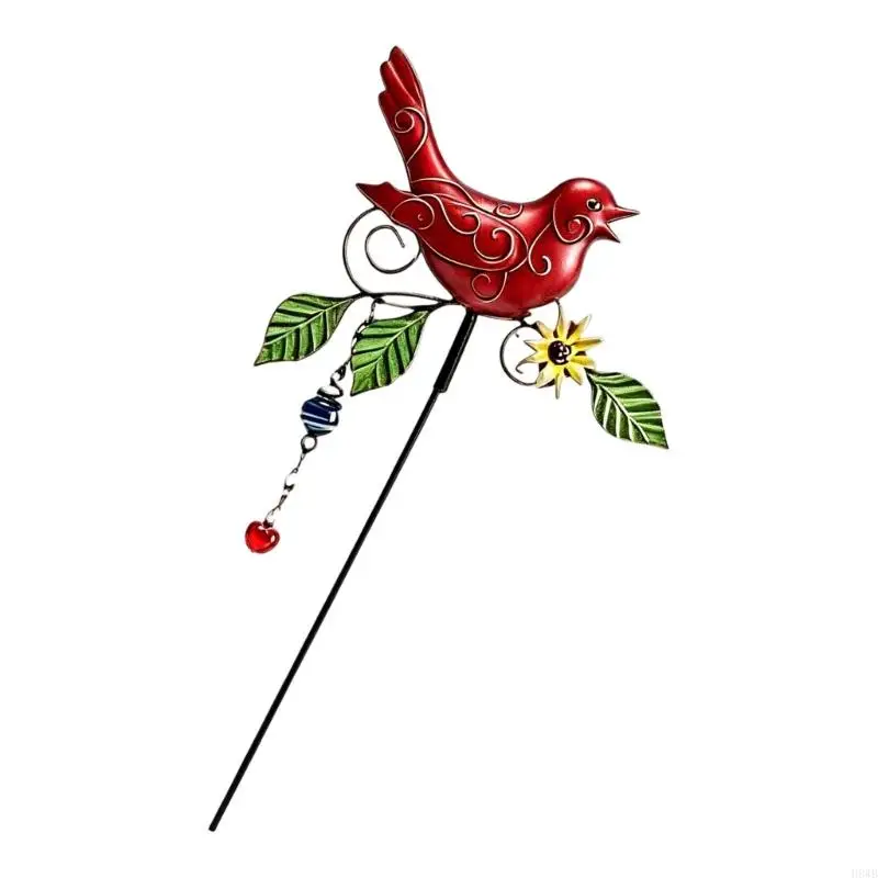 H8WB Durability Iron Bird Statue Hand Painting Colorful Bird Lawn Art For Courtyards Lawn And Garden Decorative Accent