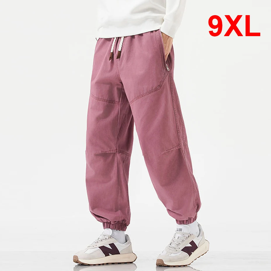 

Брюки-джоггеры мужские большие размеры 9XL прямые модные повседневные однотонные брюки с эластичной талией мужские большие размеры 9XL