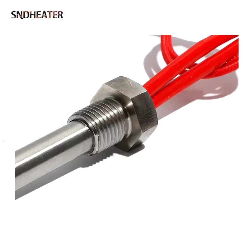 SNDHEATER 12 فولت 50 واط 24 فولت 200 واط خرطوشة كهربائية الهواء عنصر التدفئة الجافة M10 M12 M14 M16 موضوع سخان قضيب المقاومة 100 مللي متر طول