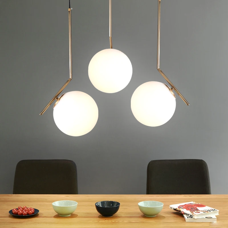 

Nordic Glass Ball LED Pendant Light for Restaurant Designer Coffee Shop Bedroom Chandelier Home Decor Hanging Light Fixture