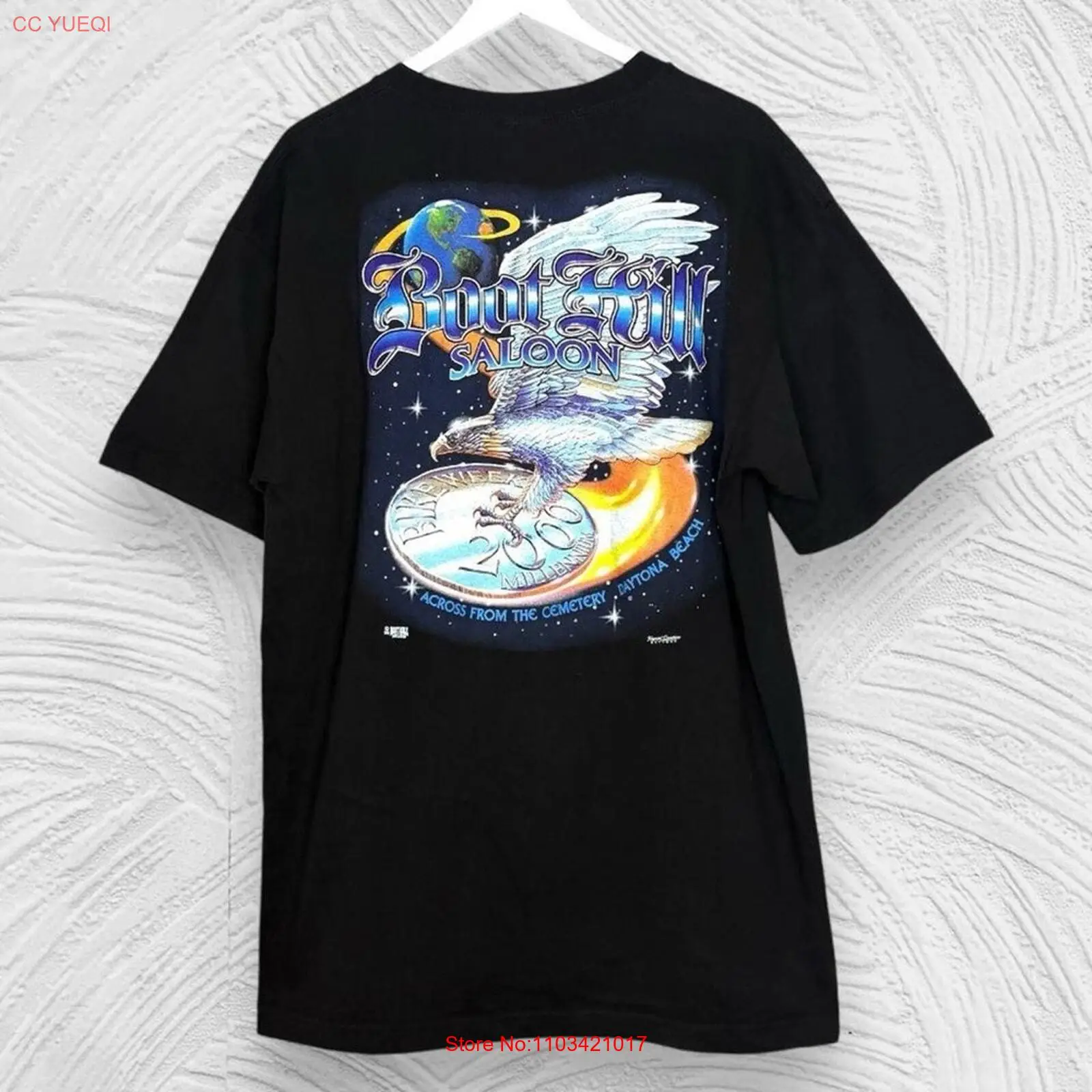 Ботинки VTG 90-х годов Hill Saloon Daytona Beach Space Millennium байкерская футболка мотоцикл XL