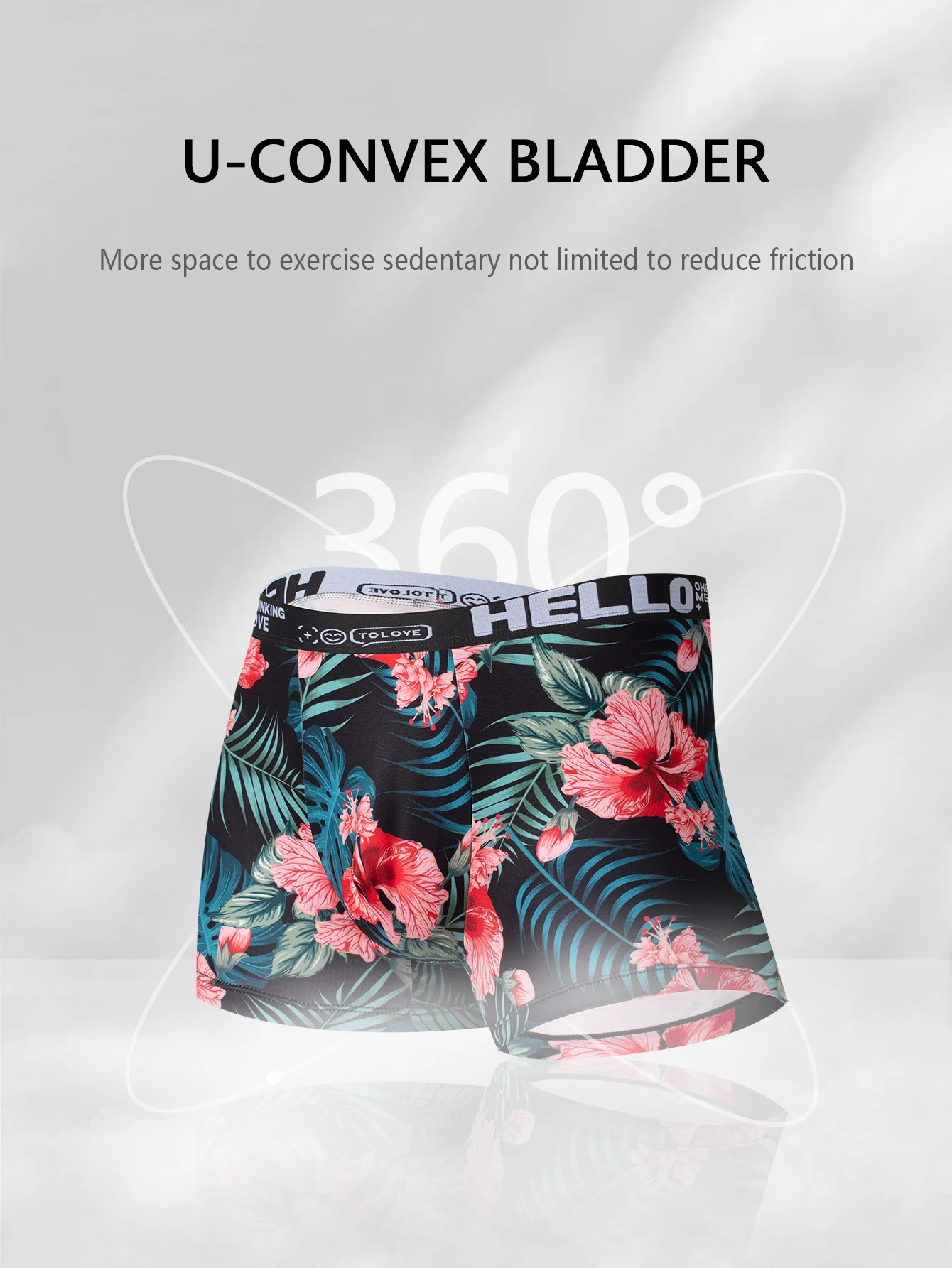 Explosion 4 pairs of men\'s underwear floral print trend of comfortable boys boxer shorts personalized non-marking pants