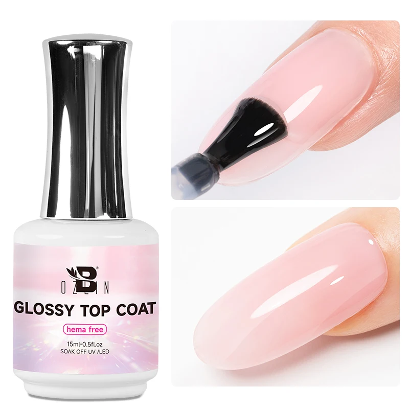 AWStorG 15 ミリリットル光沢のあるトップコートジェルネイルポリッシュアップグレードスーパーシャインジェルトップ仕上げノーワイプ半永久 UV ベースジェルファンデーション