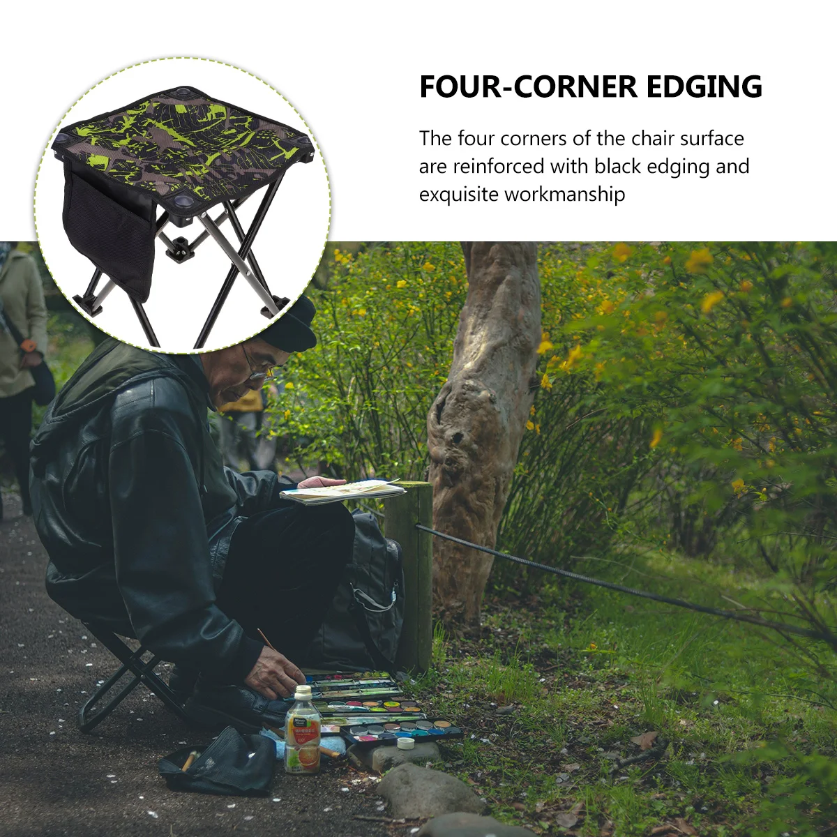 

Folding Fishing Chair Portable Stool Camping Seat Lightweight Collapsible Stainless Steel Outdoor Tourist Balcony Garden Easy