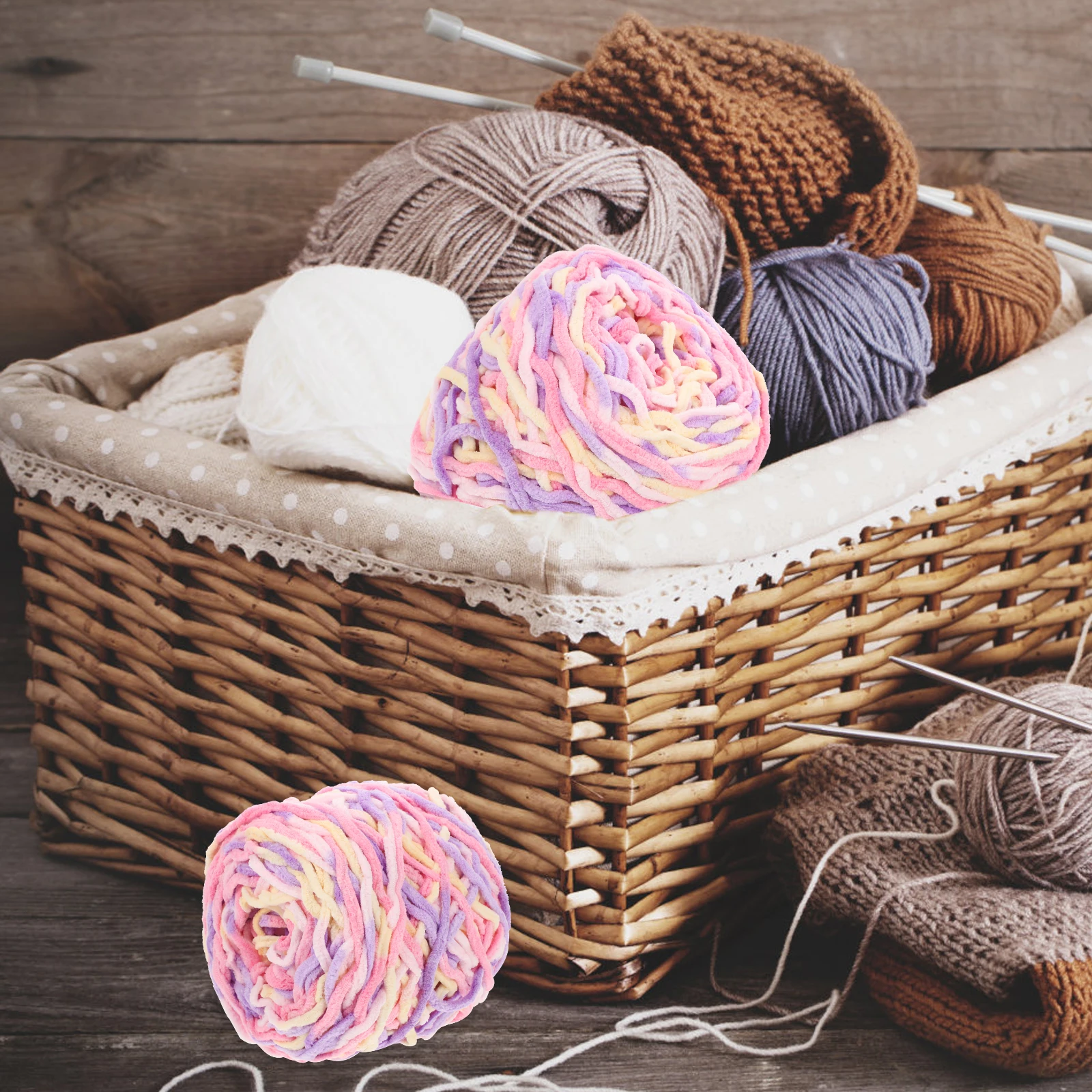 

Polyester Knitting Yarn Coarse Wool Blankets Sofa Pillows Chunky Artificial Fiber Crochet DIY Supplies Portable Reusable