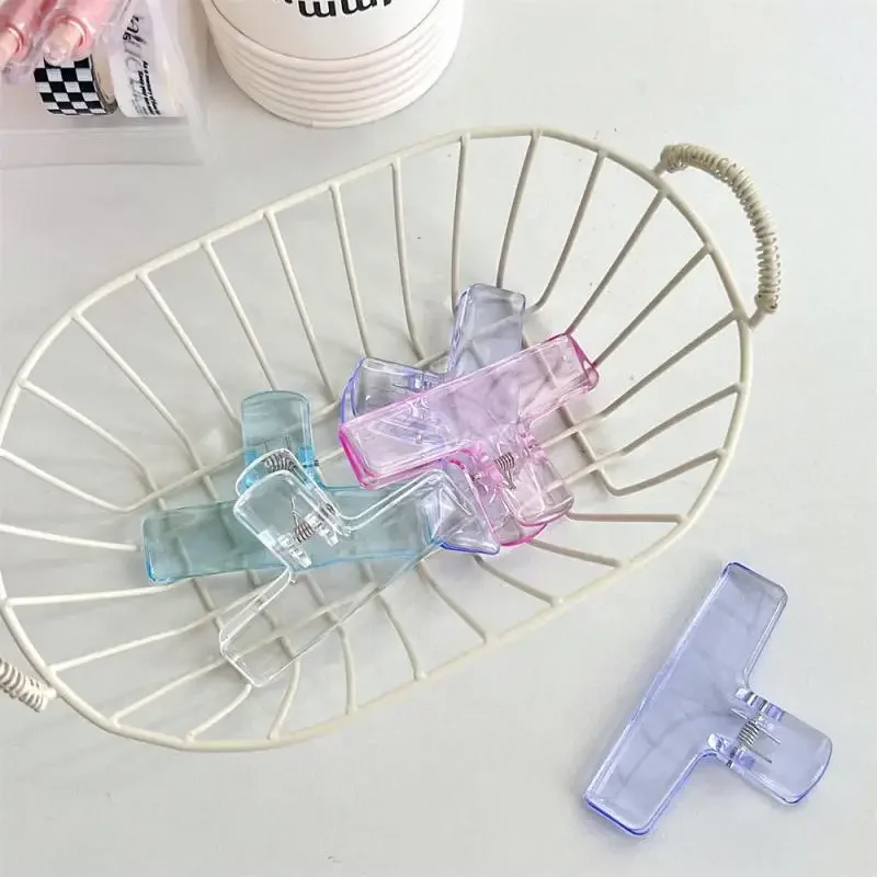 

Transparent Colorful Jelly Clips kawaii Paper Folder Acrylic Clear Long Tail Clip Storage Clip Office School Supplies
