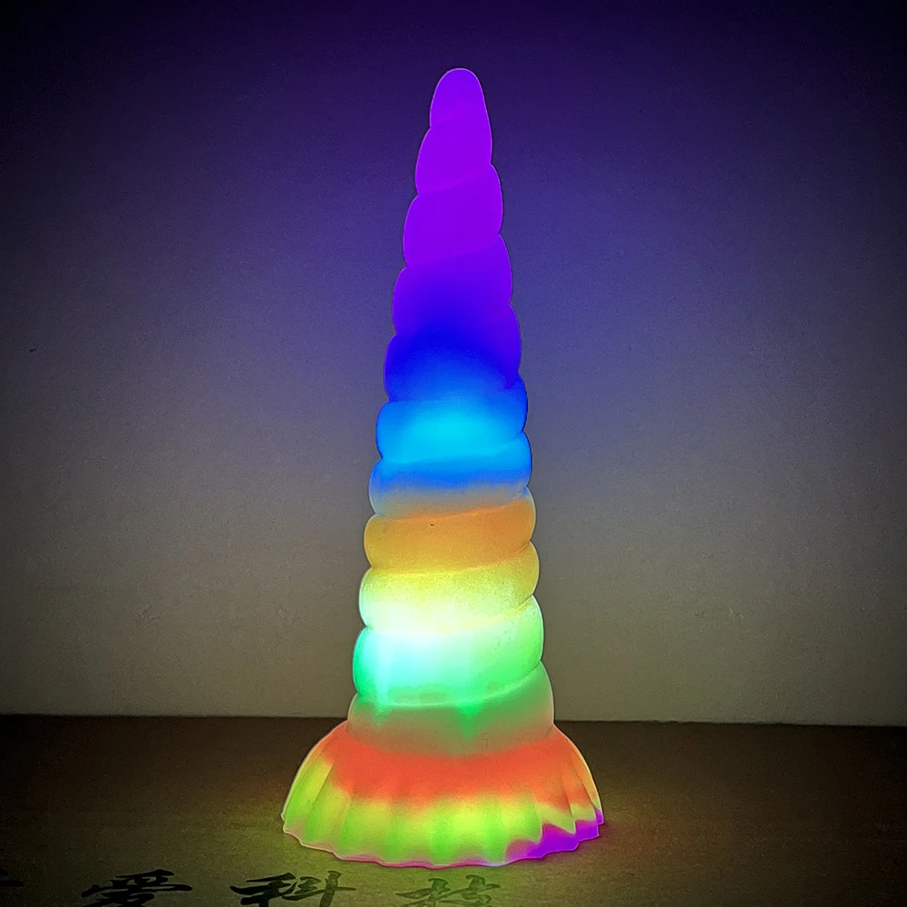 FAAK Luminous Anal Plug With Sucker Multi Color Silicone Butt Sex Toys Glowing Dark Penis Screw Octopus Leg Style Erotic Product