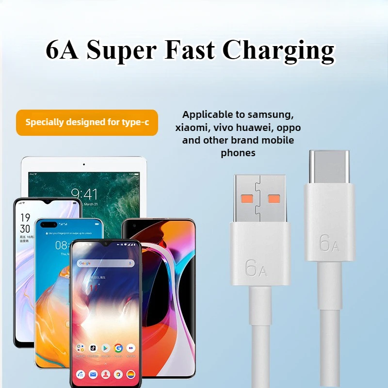 

6A Suitable for Huawei Xiaomi Honor Super Fast Charging Data Cable TYPE-C Charger Accessories