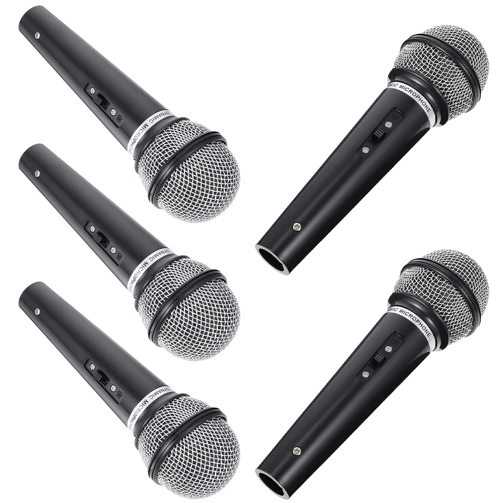 5 Pcs Children's Simulation Microphone Pretend Play Prop Props Fake Cosplay Realistic Modeling Plaything Role