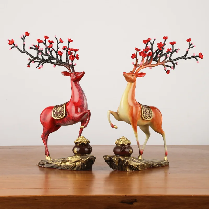 Copper Ornament Plum Blossom Bringing One Brings Wealth Nine-Colored Deer Home Living Room Entrance Decora